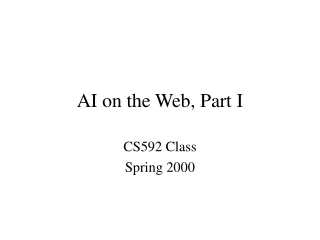 AI on the Web, Part I