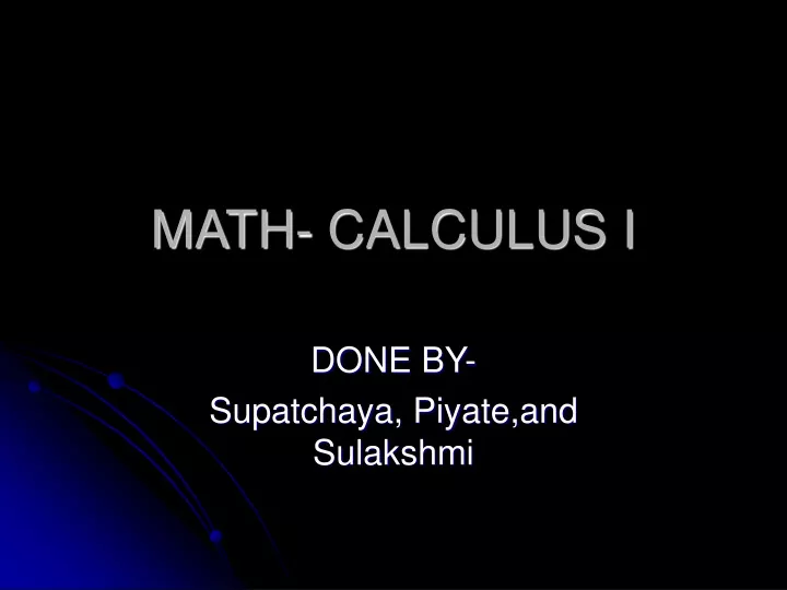 math calculus i