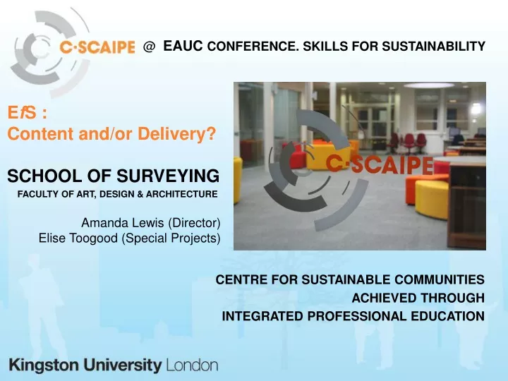 e f s content and or delivery school of surveying
