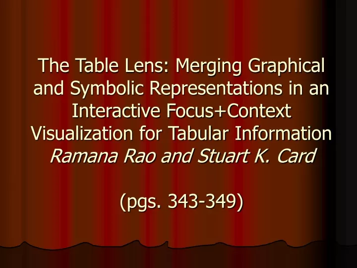 the table lens merging graphical and symbolic