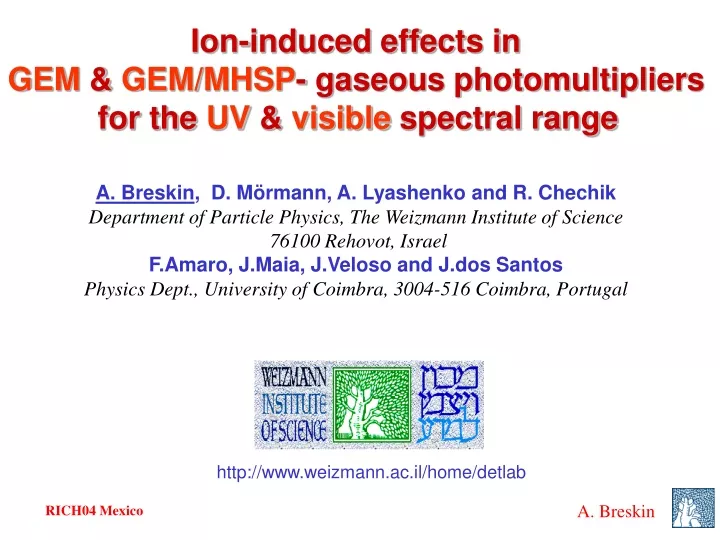 ion induced effects in gem gem mhsp gaseous