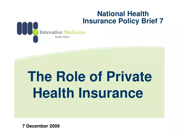 the role of private health insurance