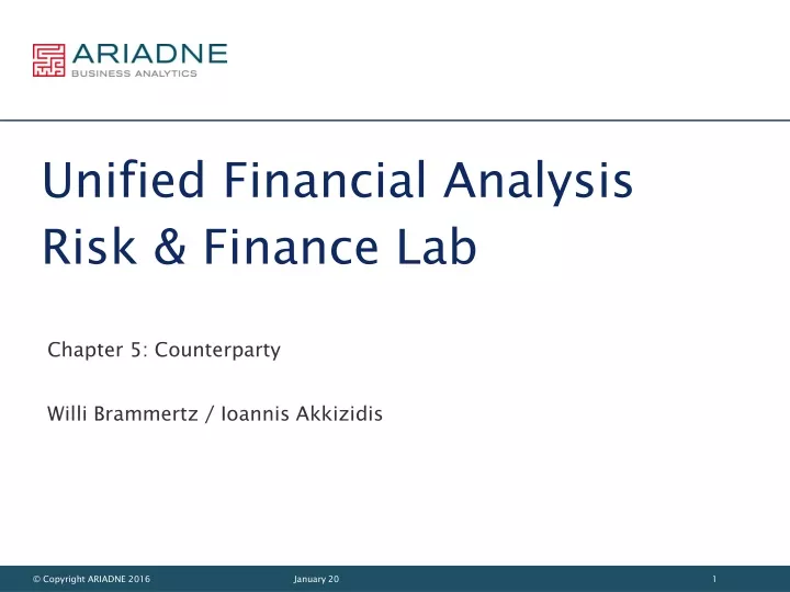 unified financial analysis risk finance lab