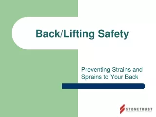 Back/Lifting Safety