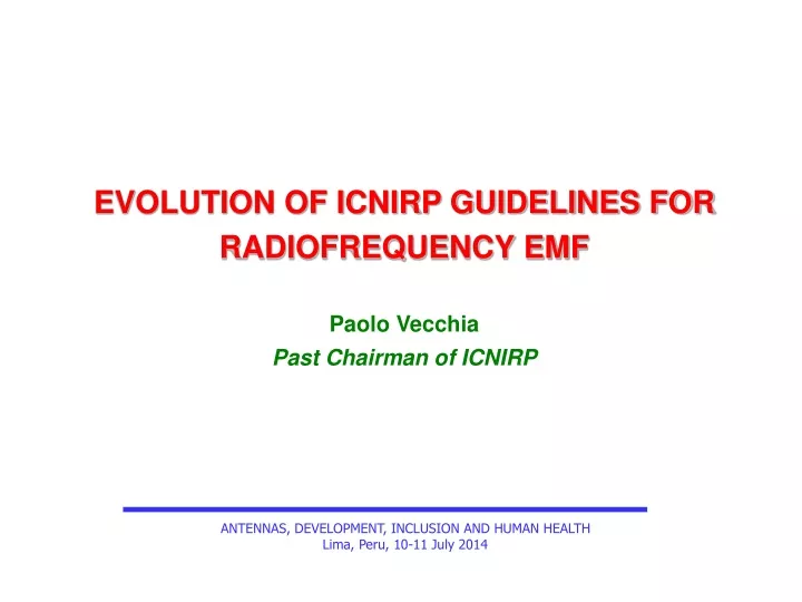 evolution of icnirp guidelines for radiofrequency