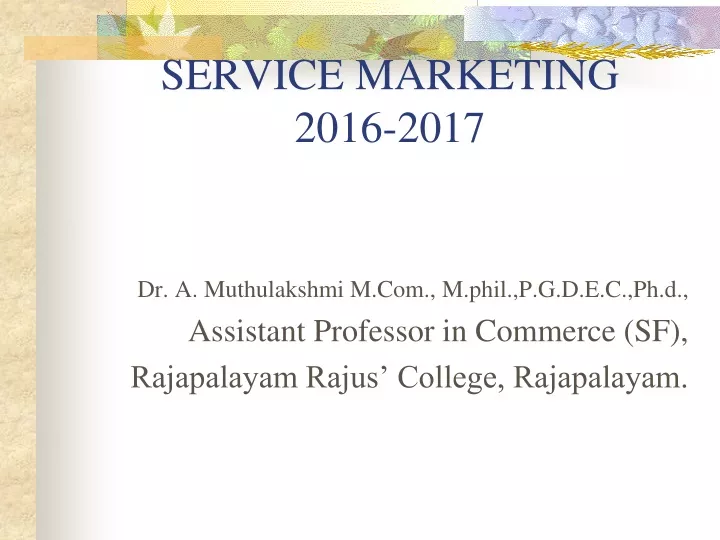 service marketing 2016 2017