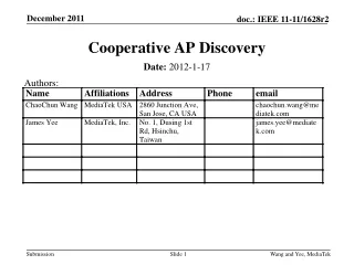 Cooperative AP Discovery