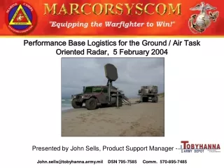 Performance Base Logistics for the  Ground / Air Task Oriented Radar ,  5 February 2004