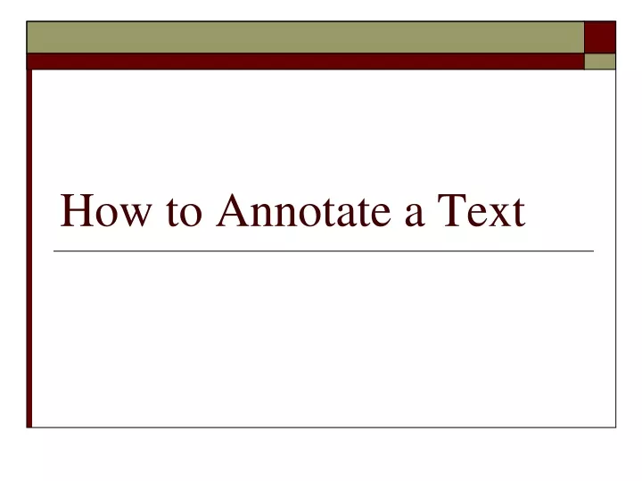 how to annotate a text
