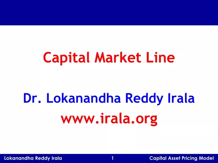capital market line dr lokanandha reddy irala