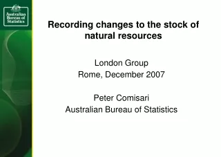 Recording changes to the stock of natural resources