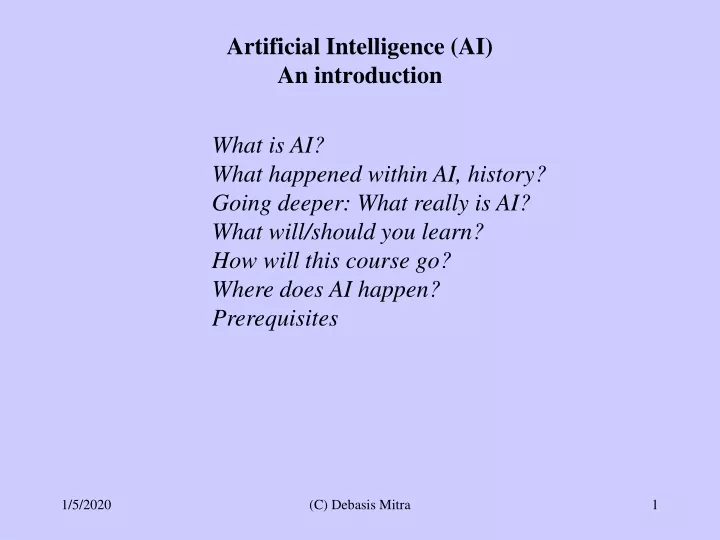 artificial intelligence ai an introduction