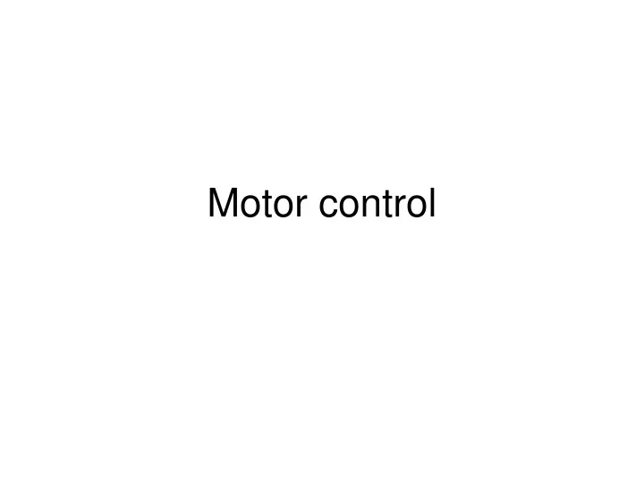 motor control