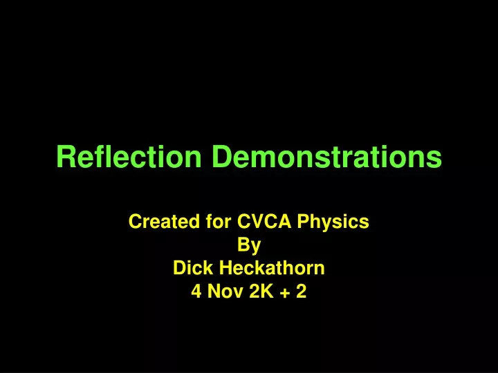 reflection demonstrations