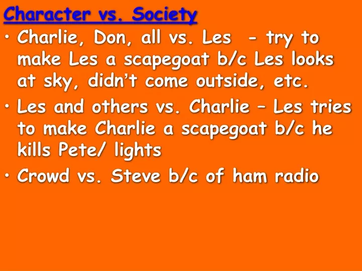 character vs society