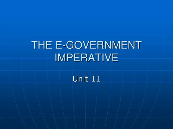 the e government imperative
