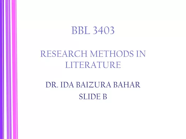 bbl 3403 research methods in literature