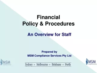 Financial Policy &amp; Procedures