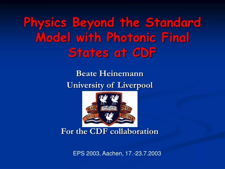 physics beyond the standard model with photonic final states at cdf