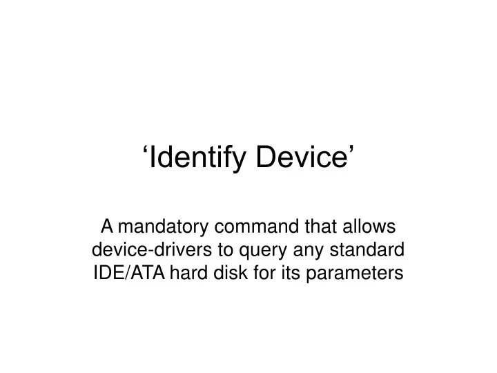 identify device