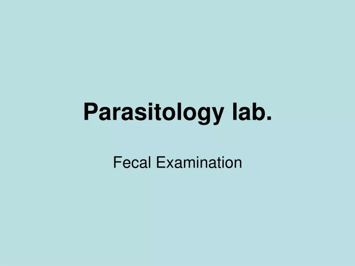 parasitology lab