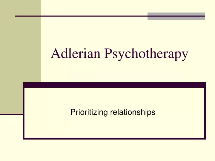 adlerian psychotherapy