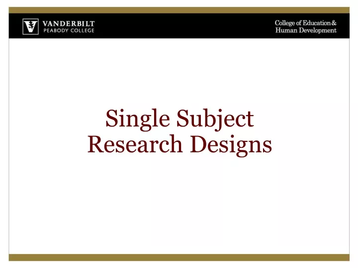 single subject research designs