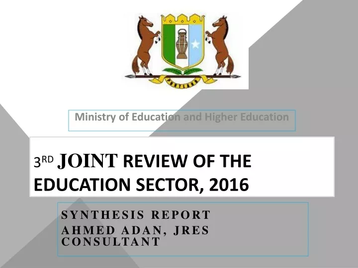 3 r d joint review of the education sector 2016