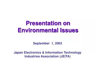 Presentation on  Environmental Issues