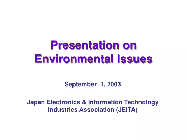 presentation on environmental issues