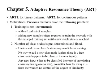 Chapter 5.  Adaptive Resonance Theory (ART)
