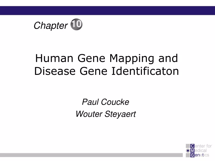 human gene mapping and disease gene identificaton