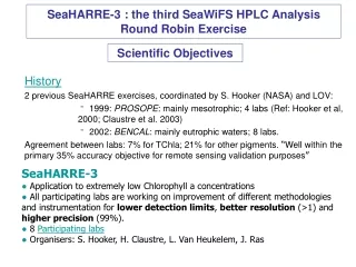 SeaHARRE-3 : the third SeaWiFS HPLC Analysis Round Robin Exercise