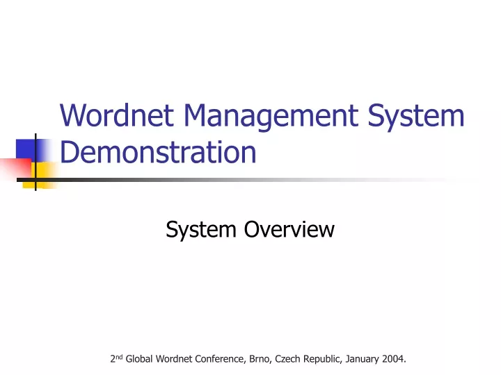 wordnet management system demonstration
