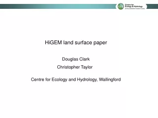 HiGEM land surface paper