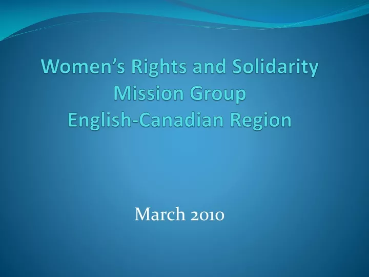 women s rights and solidarity mission group english canadian region