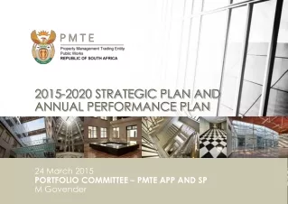 2015-2020 STRATEGIC  PLAN AND ANNUAL PERFORMANCE PLAN