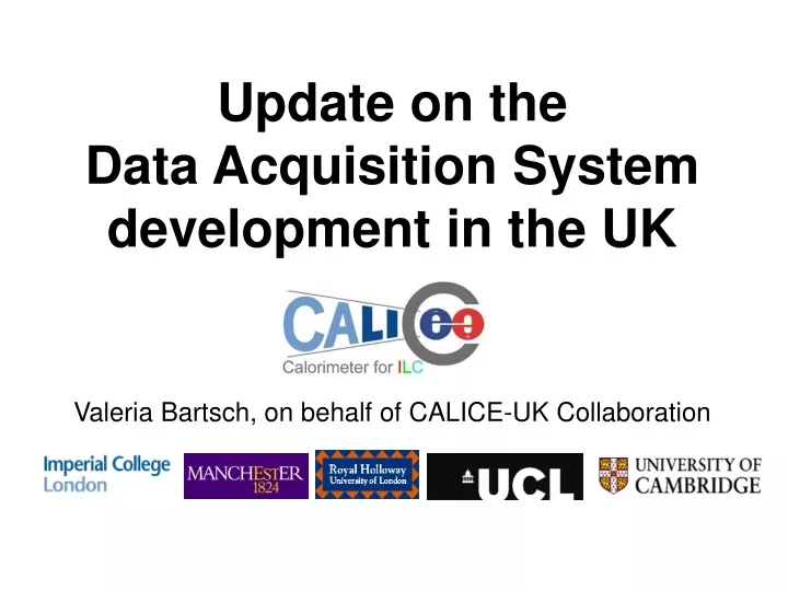 update on the data acquisition system development