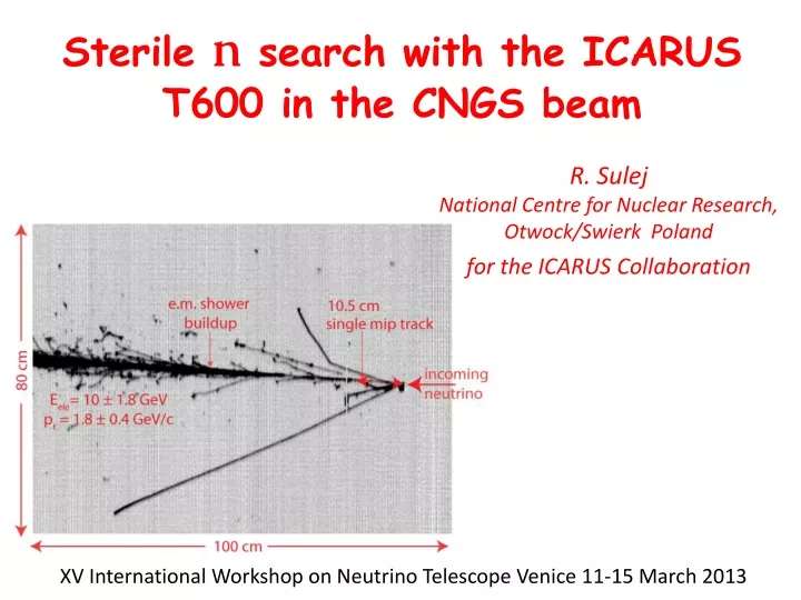 sterile n search with the icarus t600 in the cngs