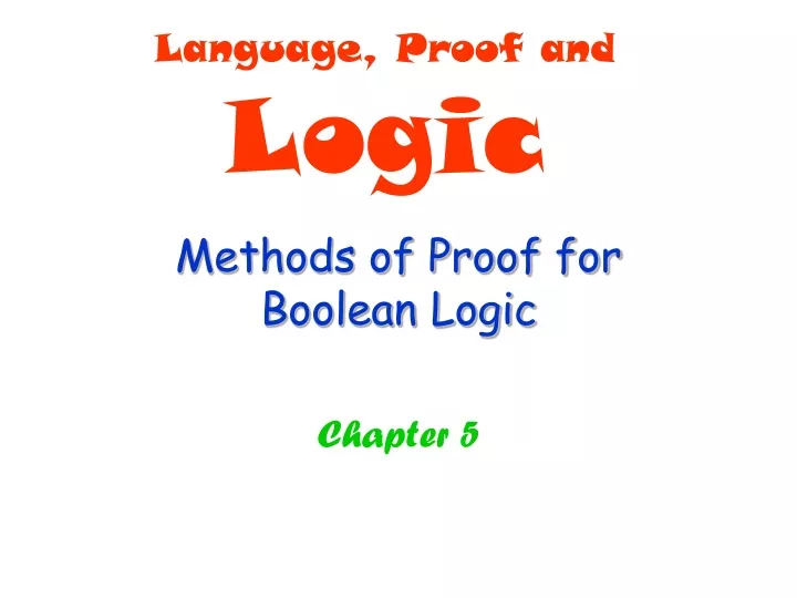 methods of proof for boolean logic