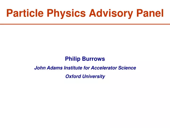 particle physics advisory panel