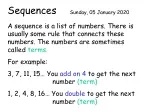 Sequences - slide 1