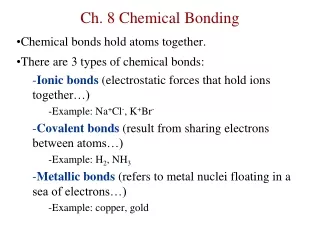 Ch. 8 Chemical Bonding
