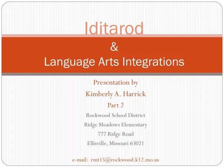 iditarod language arts integrations