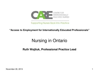 “Access to Employment for Internationally Educated Professionals”