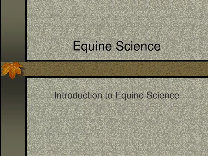 equine science