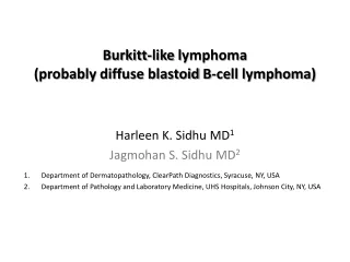 Burkitt -like  l ymphoma (probably diffuse  blastoid  B-cell lymphoma)
