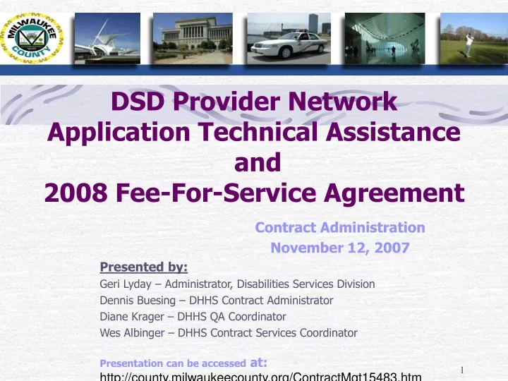 dsd provider network application technical assistance and 2008 fee for service agreement