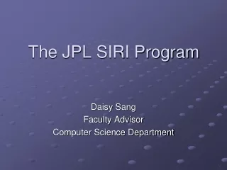 The JPL SIRI Program