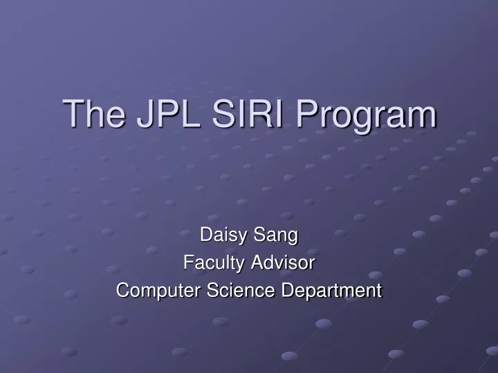 the jpl siri program